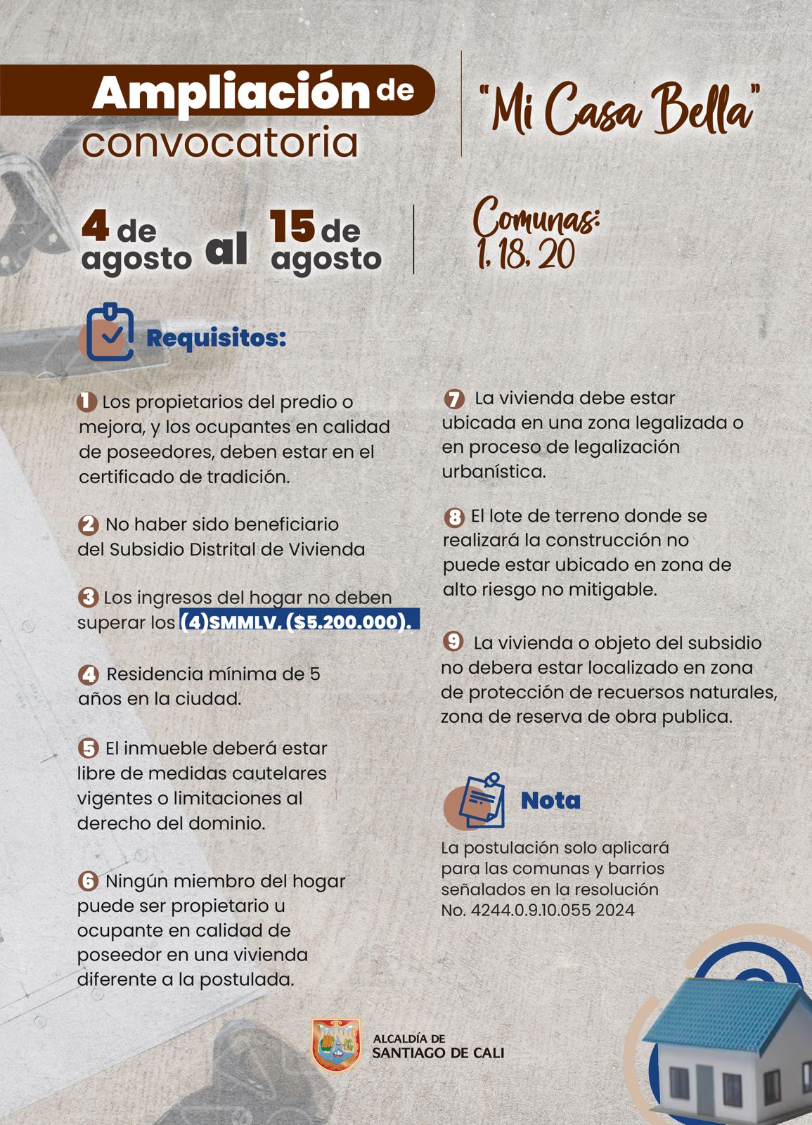 Volante Ampliación de subsidio de mejoramiento de vivienda “Mi Casa Bella” - 02 Volante Ampliación de subsidio de mejoramiento de vivienda “Mi Casa Bella” - 02