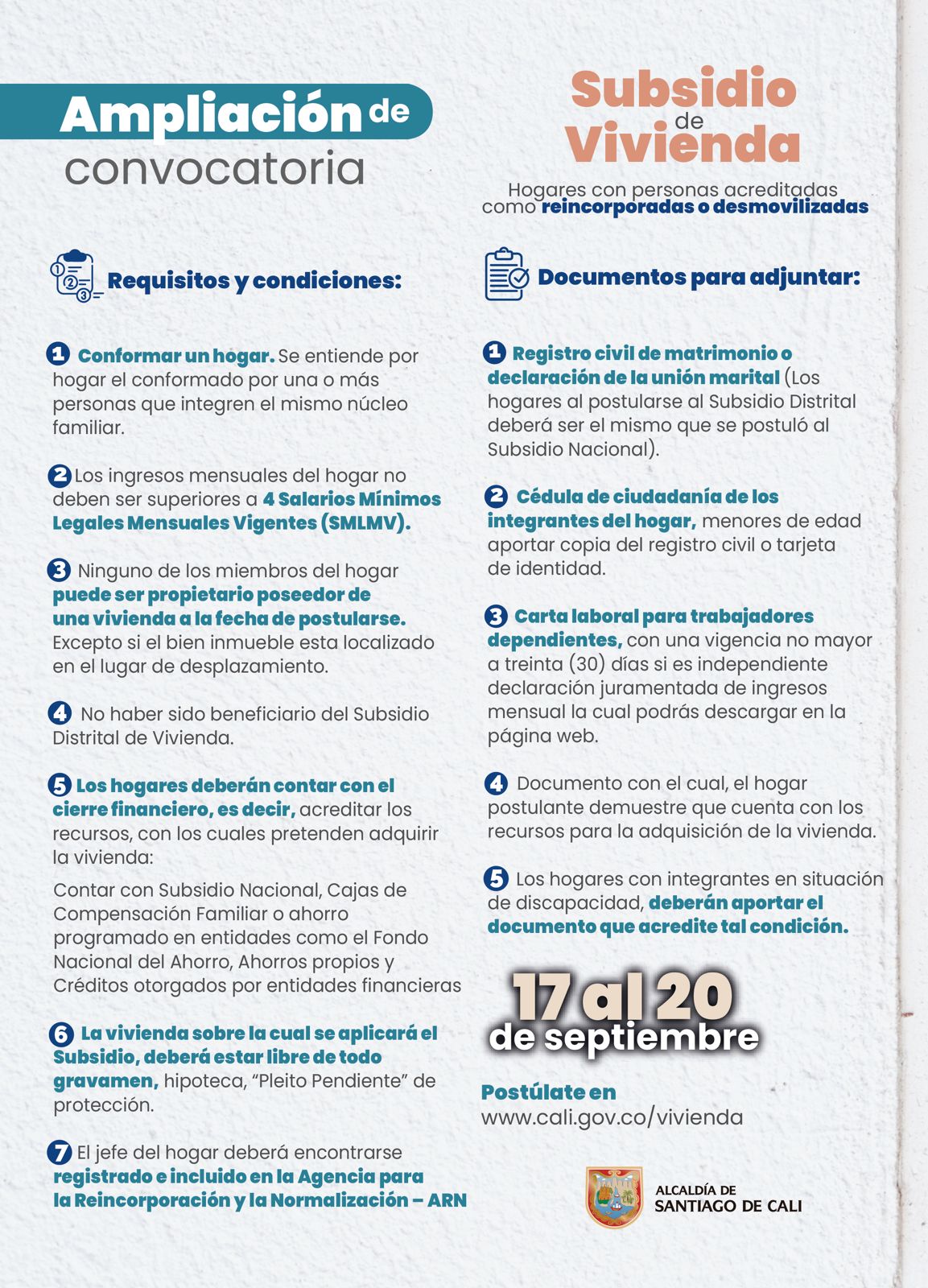 Ampliación Subsidios para Desmovilizados Ampliación Subsidios para Desmovilizados