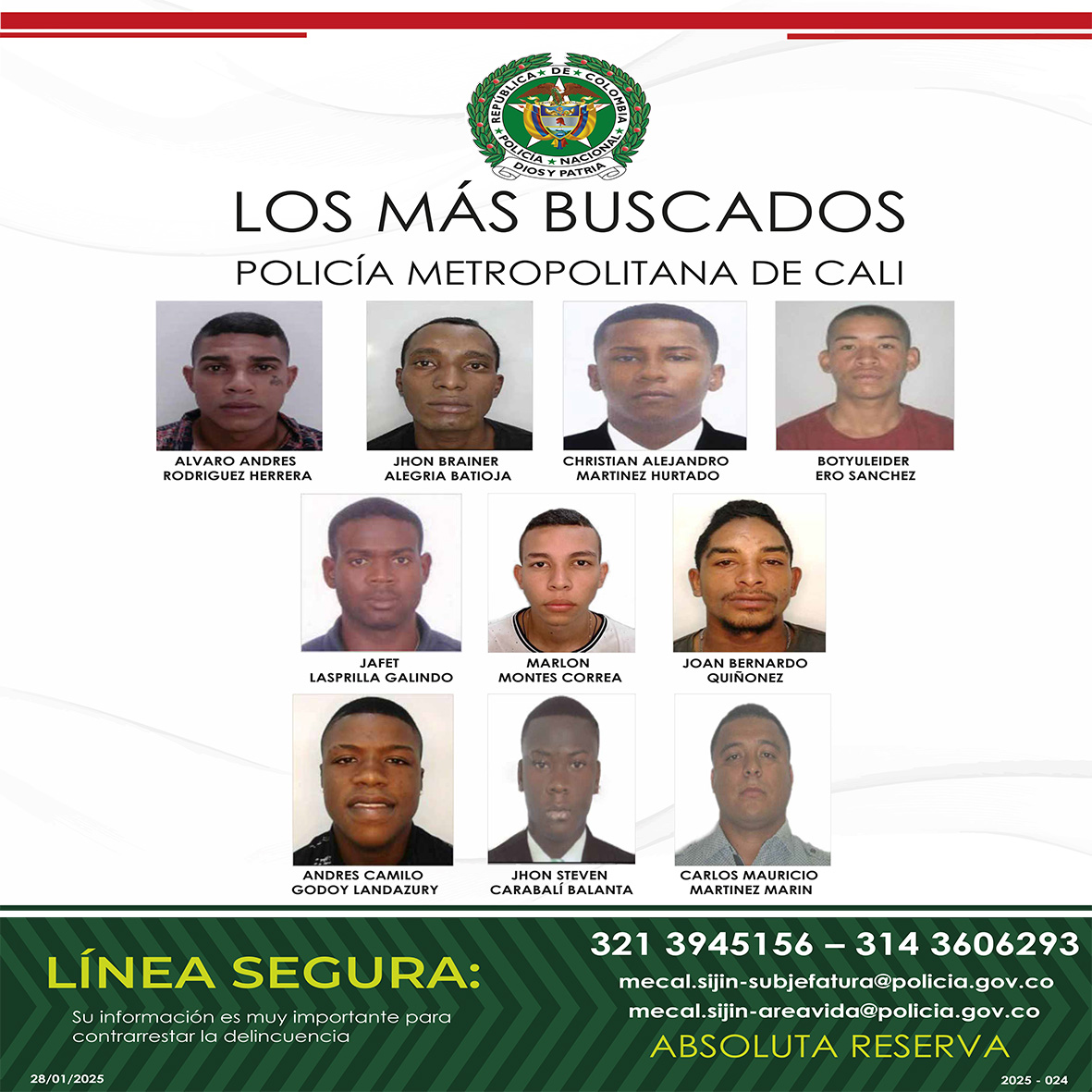 Con nuevo cartel de los más buscados, Alcaldía de Cali y Policía Metropolitana intensifican ofensiva contra el crimen Con nuevo cartel de los más buscados, Alcaldía de Cali y Policía Metropolitana intensifican ofensiva contra el crimen