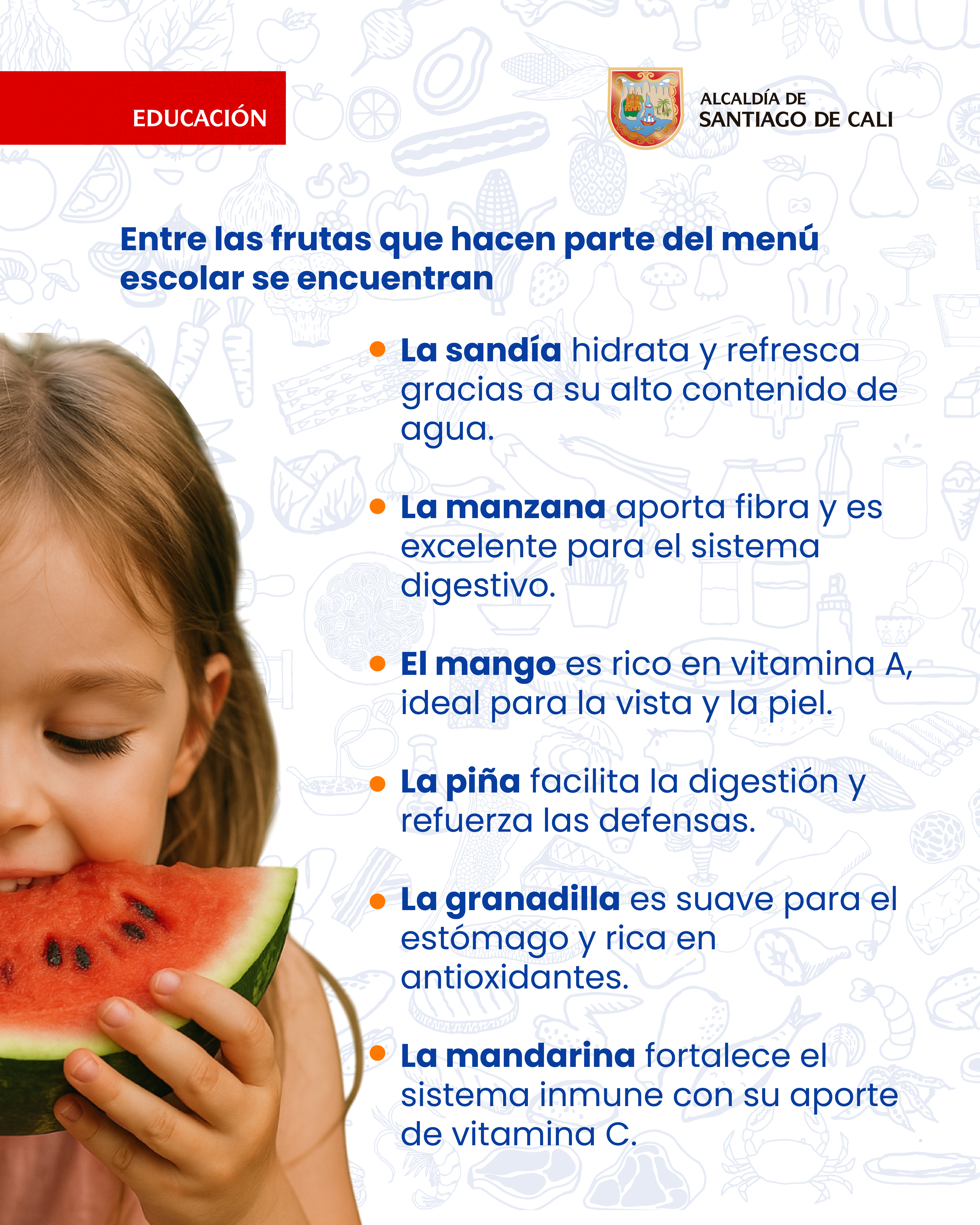 BENEFICIOS DE LAS FRUTAS 2 Canales de atención PAE