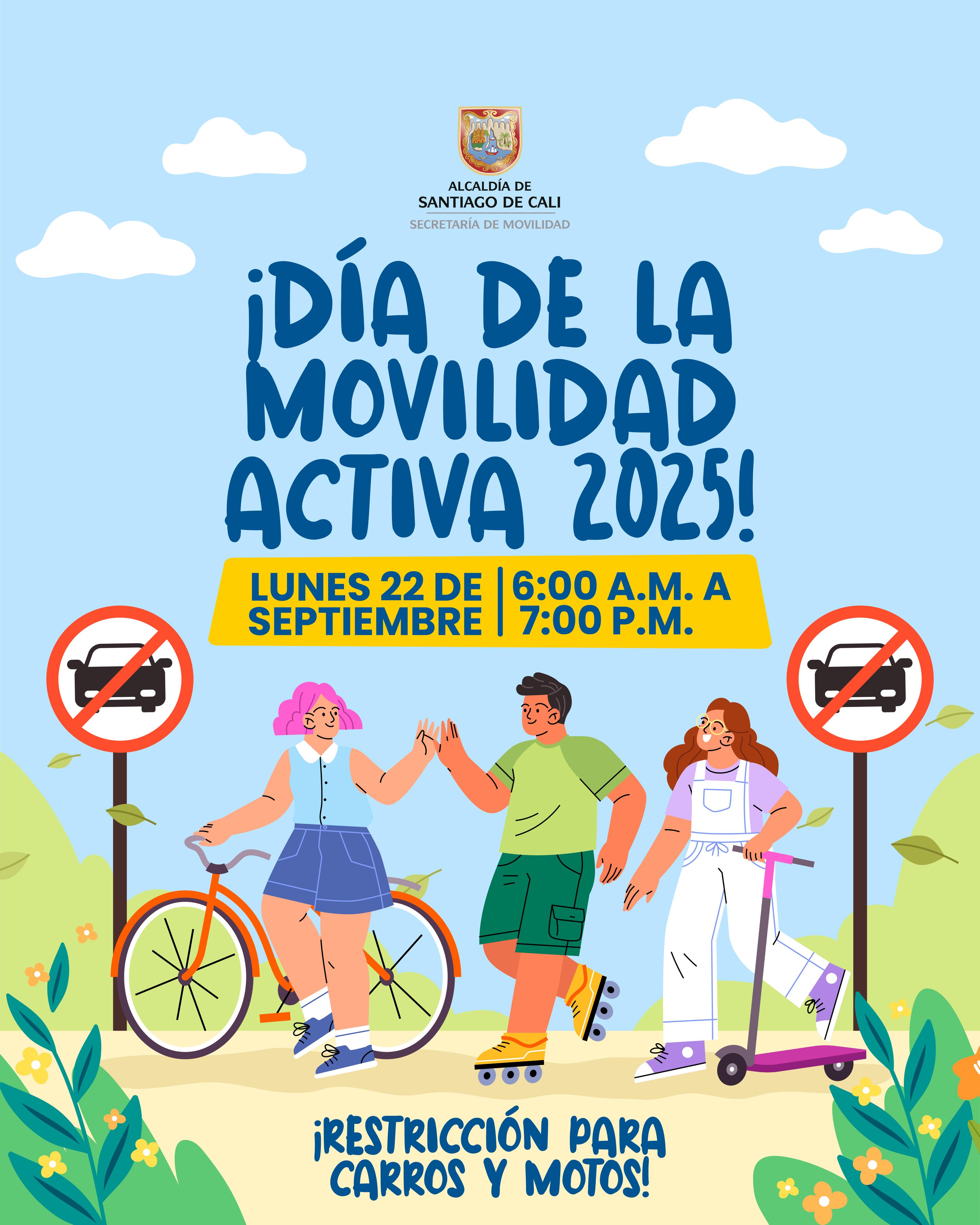El 22 de septiembre se realizará en Cali el ‘Día de la Movilidad Activa 2025’: carros y motos no podrán circular El 22 de septiembre se realizará en Cali el ‘Día de la Movilidad Activa 2025’: carros y motos no podrán circular