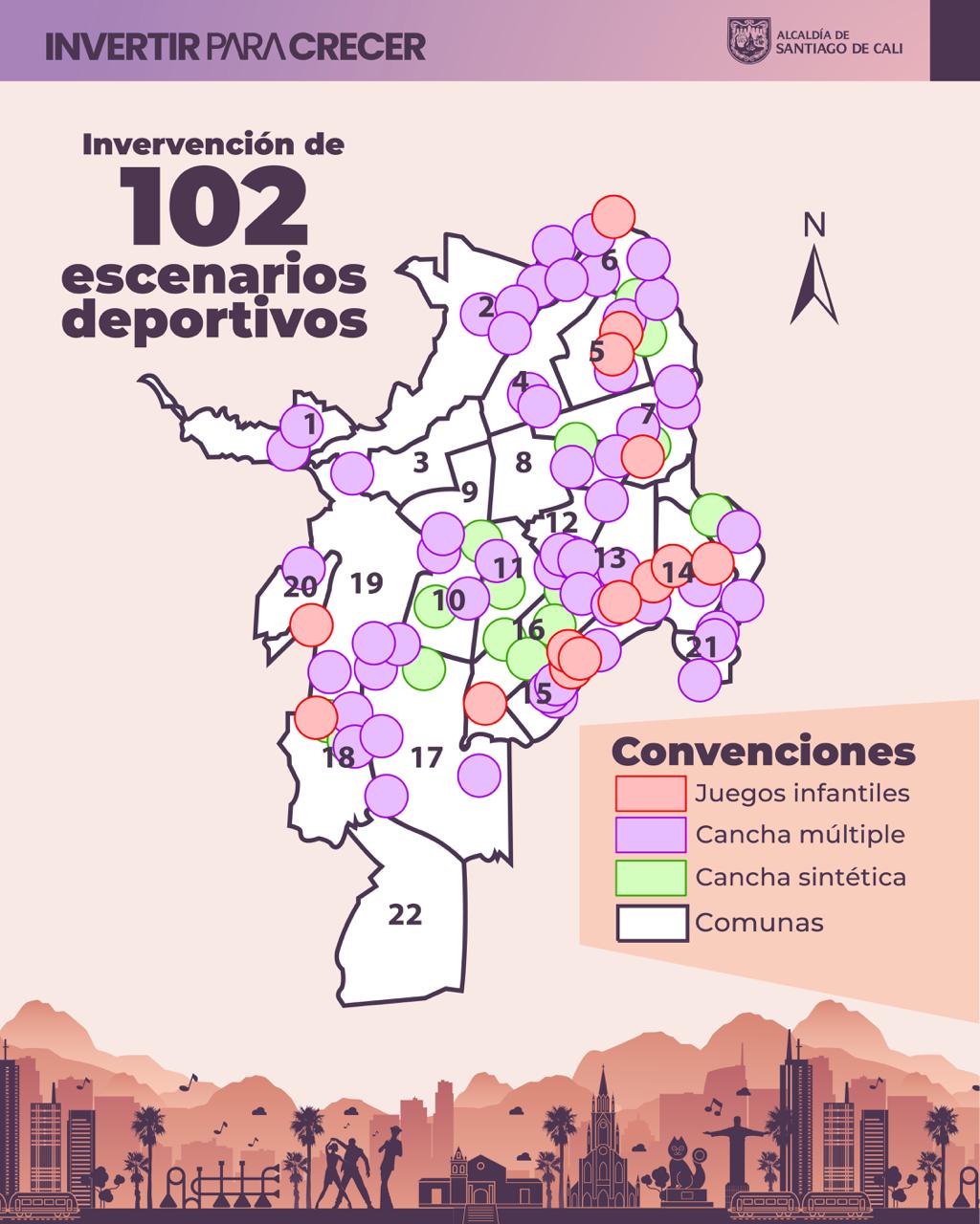 ABC de las obras a realizar en escenarios deportivos de Cali con recursos de ‘Invertir para Crecer’