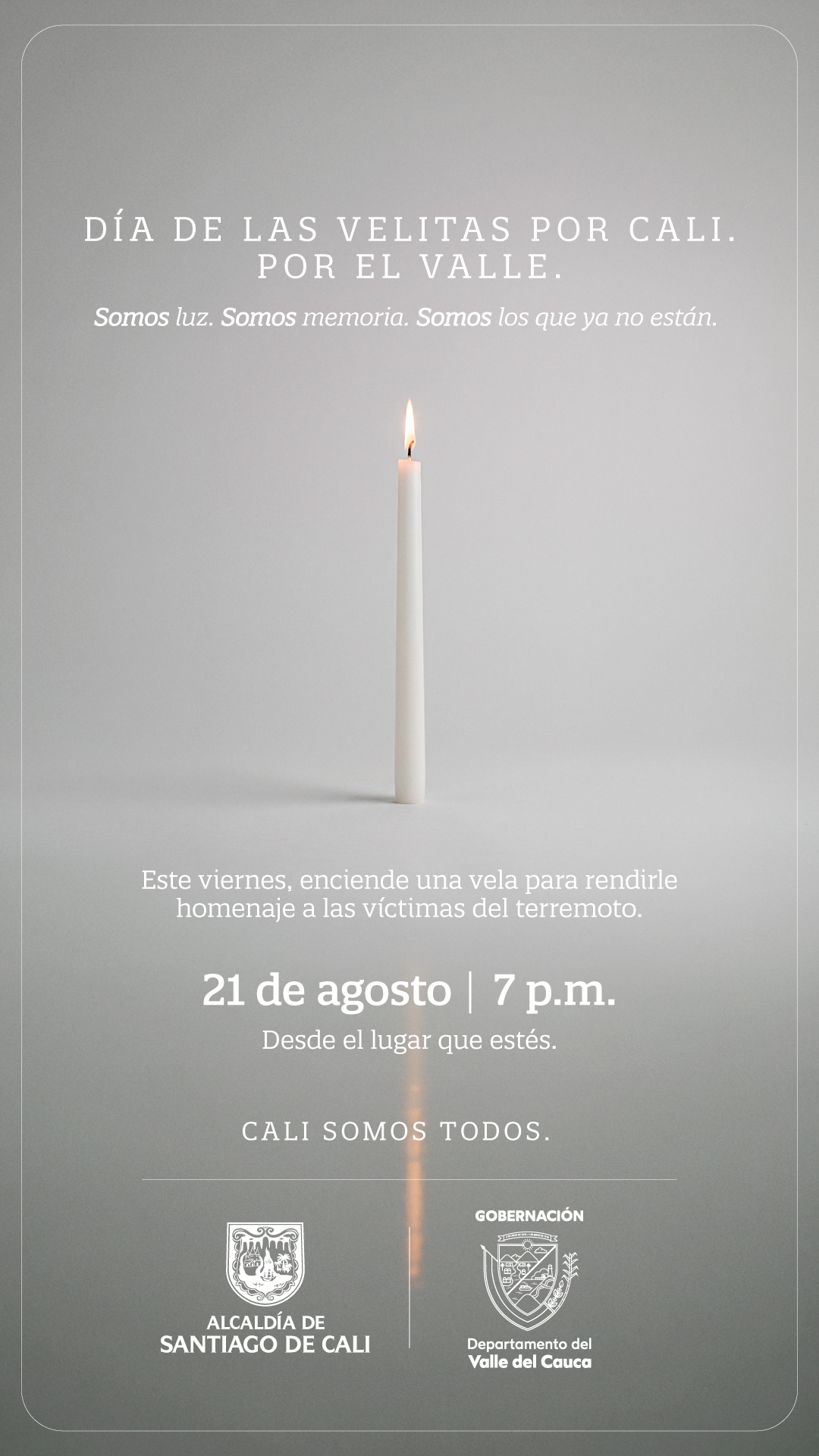 Cali y el Valle del Cauca encenderán  una velita por la esperanza, la paz y el consuelo