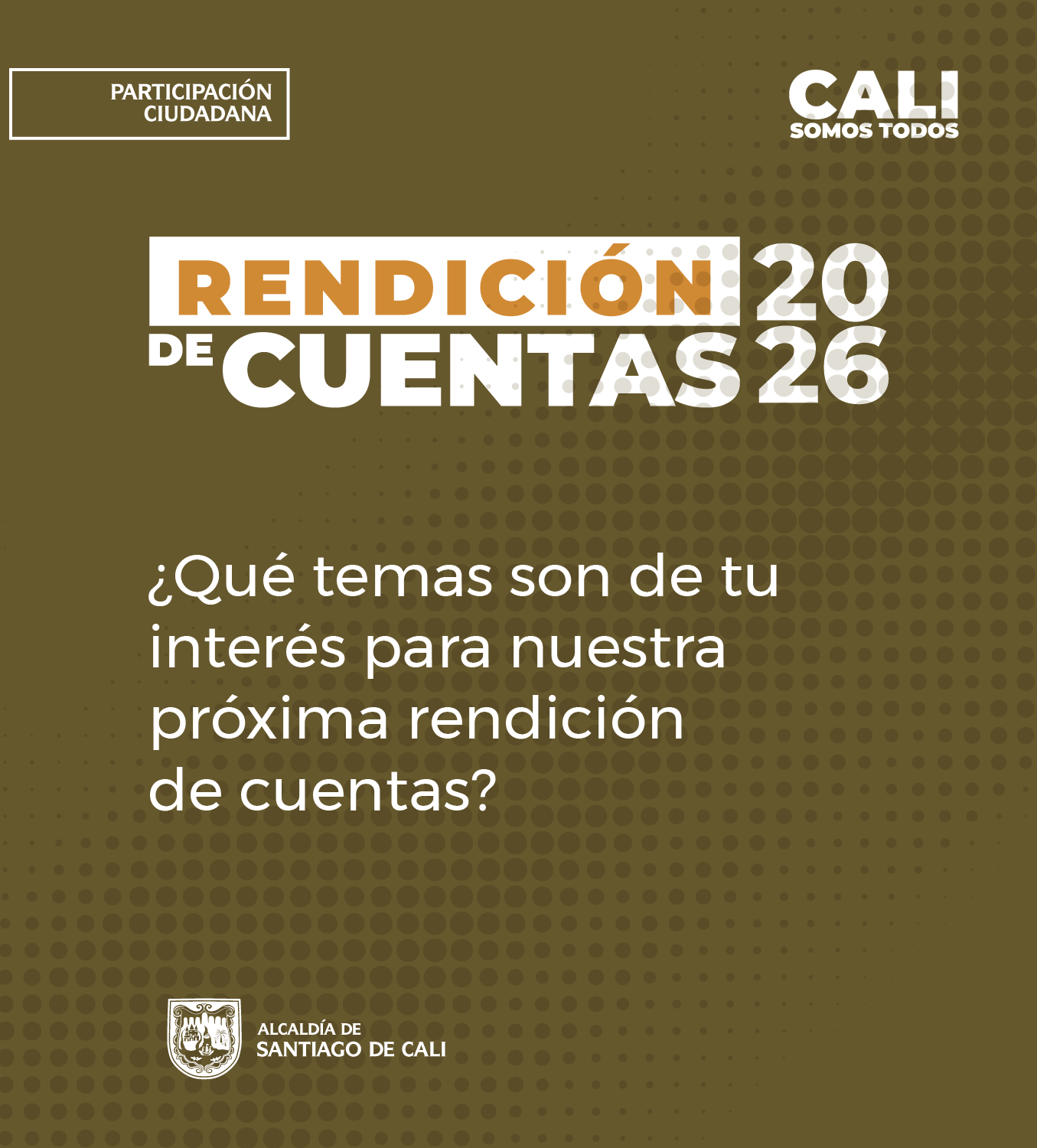 Participa en la segunda rendición de cuentas 2026 ¡Tu voz elige los temas! Diligencia la encuesta Participa en la segunda rendición de cuentas 2026 ¡Tu voz elige los temas! Diligencia la encuesta