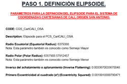 Descripción de parámetros transformación AutoCAD Map