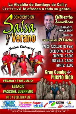 Gilberto Santa Rosa, D´Caché y El Gran Combo, en el concierto de  Salsa y Verano 