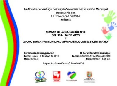 Semana de la Educación, del 10 al 14 de mayo