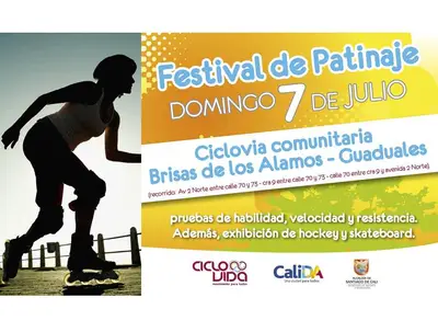 Este domingo 7 de julio,  la Ciclovida Comunitaria de Brisas-Guaduales se convertirá en plataforma para el semillero del patinaje local