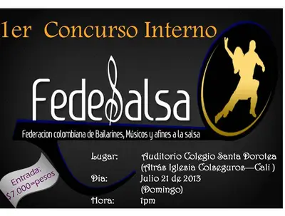Bailarines de salsa sostienen competencias previas al Festival Mundial de Salsa: primer concurso interno de Salsa-Fedesalsa