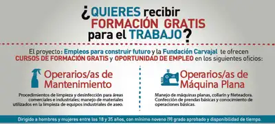 Cursos de formación gratuita para operarios/as de mantenimiento y de máquina plana