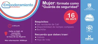 En articulación con FORTOX la Alcaldía de Cali formará mujeres guardas de seguridad