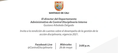 El 26 de mayo será la primera rendición de cuentas de Control Disciplinario Interno