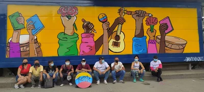 Con arte urbano, la estación del Mio Nuevo Latir se vistió de reconciliación