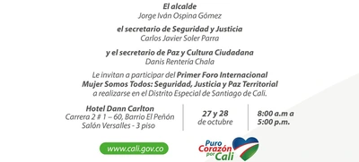 Cali es sede del Foro Internacional sobre Violencias de Género: Mujer Somos todos
