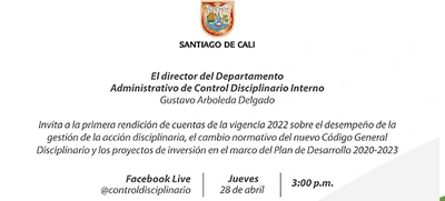 Control Disciplinario Interno rendirá cuentas el jueves 28 de abril