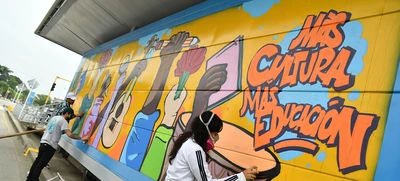 Con arte urbano se conmemoró en el Nuevo Latir, un año del paro nacional