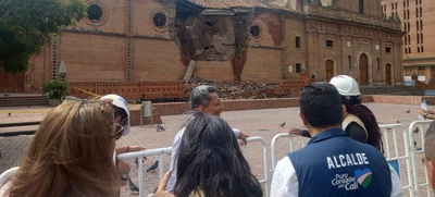 Alcaldía de Cali adopta medidas de seguridad tras desplome del muro contiguo a torre mudéjar