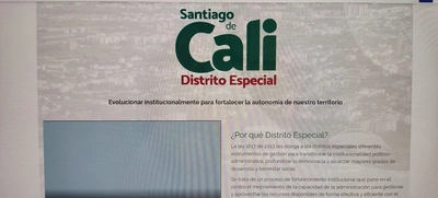 Conozca la información sobre la transformación de Cali en www.cali.gov.co/distritoespecial