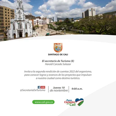 Conéctate a la segunda rendición de cuentas de la Secretaría de Turismo Distrital