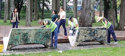Unidad de Bienes y Servicios le puso manos al parque Central Río Cali II