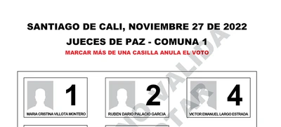 Conoce los tarjetones para votar por la justicia comunitaria