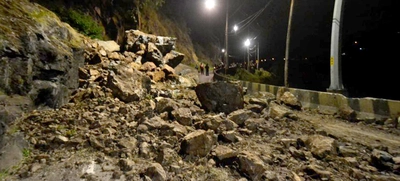 Por derrumbe, la Vía al Mar estará cerrada hasta cuando se realice la intervención estructural por parte de Invías