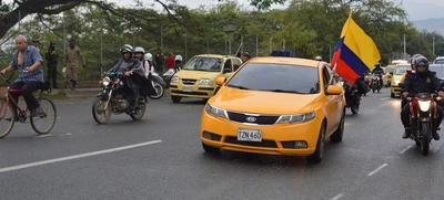 Sin contratiempos se cumplió jornada de manifestaciones de taxistas en Cali