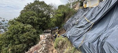 Infraestructura construye muro de contención en Los Guayabales para mitigar riesgos