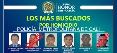 Los criminales más buscados de Cali y la región aparecen en afiche