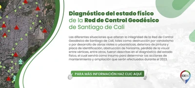 Consulte el diagnóstico del estado físico de la Red de Control Geodésico de Santiago de Cali