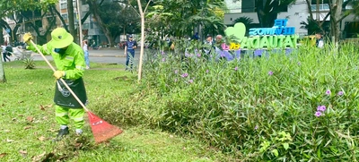 Parque de La Música se enlució con jornada de limpieza y ornato