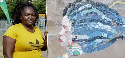 Del reciclaje al arte, más de 1700 kilos de desechos ahora son una escultura