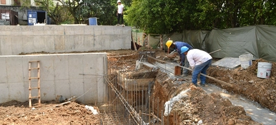Lista la cimentación en la obra del Instituto Popular de Cultura sede El Lido