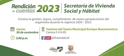 Secretaría de Vivienda rendirá cuentas el próximo 30 de noviembre