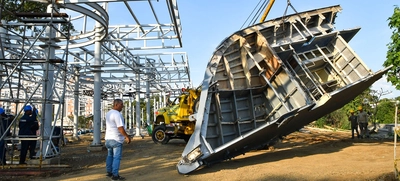 ¡Llegan a Cali primeras piezas del buque que se exhibirá en Parque Pacífico!
