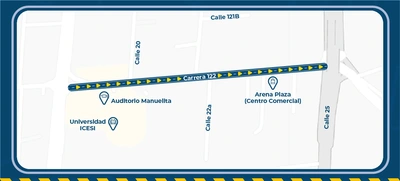 Para mejorar la movilidad, habrá cambio de sentido vial sobre la carrera 122 en el barrio Ciudad Jardín, a partir del 20 de febrero