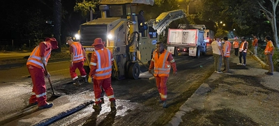 Secretaría de Infraestructura reactivó trabajos nocturnos de recuperación de la malla vial en Cali