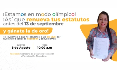 Conéctate y conversemos para lograr que tu organismo comunal gane la de oro en la renovación de estatutos