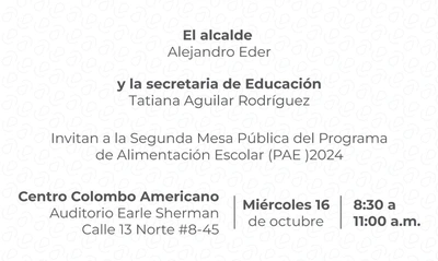 El próximo 16 de octubre, la Secretaría de Educación Distrital llevará a cabo la II Mesa Pública del (PAE) 2024