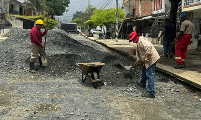 Más de 500 metros lineales de vías se recuperan a buen ritmo en el barrio República de Israel