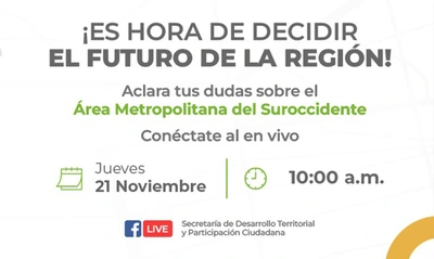 En vivo, conozca y decida su voto en la consulta popular para conformar el Área Metropolitana del Suroccidente Colombiano