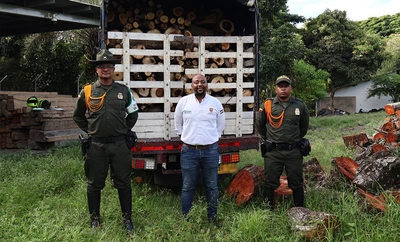 Policía Ambiental realiza aprehensión de seis metros cúbicos de  madera en el sur de Cali
