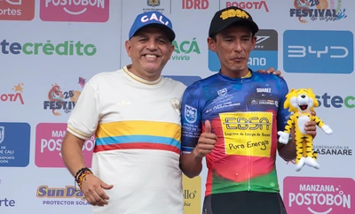 Yonathan Eugenio, mejor extranjero de la etapa 7 de la Vuelta a Colombia, se llevó la camiseta de la Alcaldía de Cali
