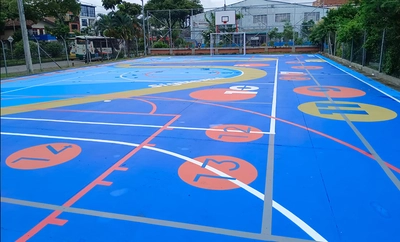 Cancha múltiple del barrio El Jardín se renueva con recursos de ‘Invertir para Crecer’