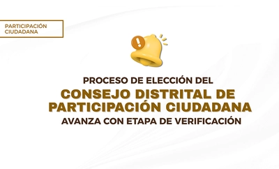Finalizó etapa de verificación en el proceso de elección del Consejo Distrital de Participación Ciudadana