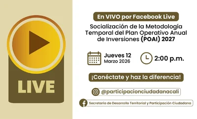 ¿Qué obras necesita su barrio? Alcaldía de Cali abre participación ciudadana para definir inversiones del 2027