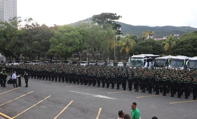 Ya están en Cali los 500 policías que fortalecerán el dispositivo de seguridad para la Maratón