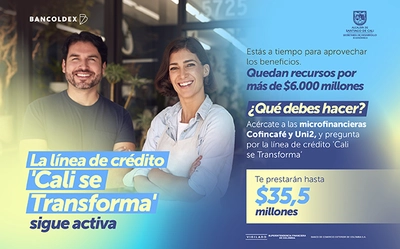Línea de crédito de la Alcaldía de Cali y Bancóldex cuenta con más de $6.000 millones disponibles para impulsar a micro y pequeñas empresas