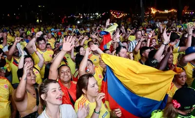 Cuatro mil personas en el Fanzone celebraron el segundo triunfo de Colombia en Mundial