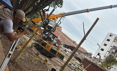 Topógrafos especializados de Bienes y Servicios acompañan labores de monitoreo técnico en zonas afectadas por el terremoto